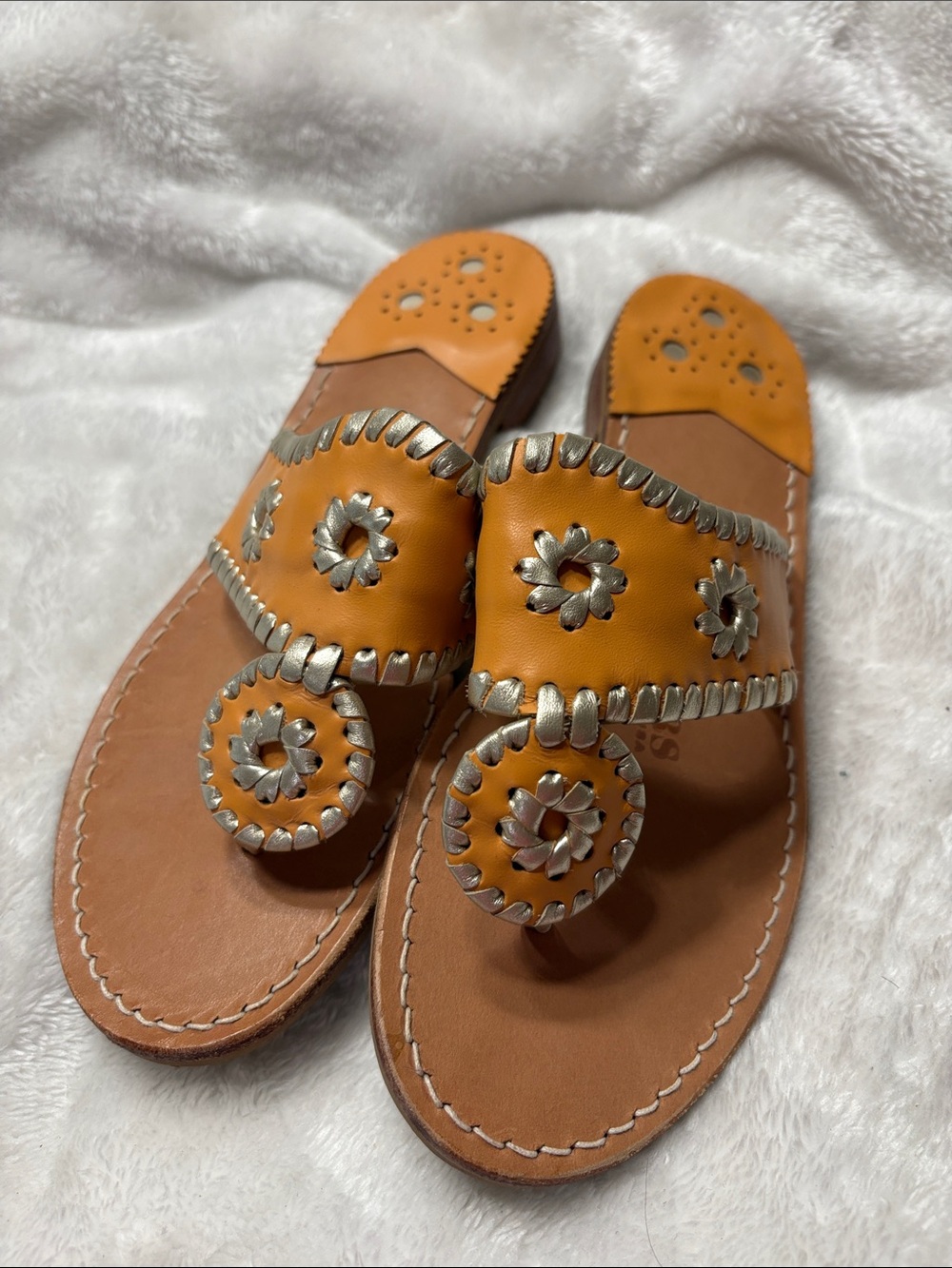 Jack Rogers Sandals with Silver Trim
